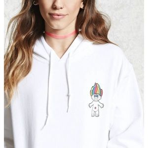 Trolls(print) white hoodie